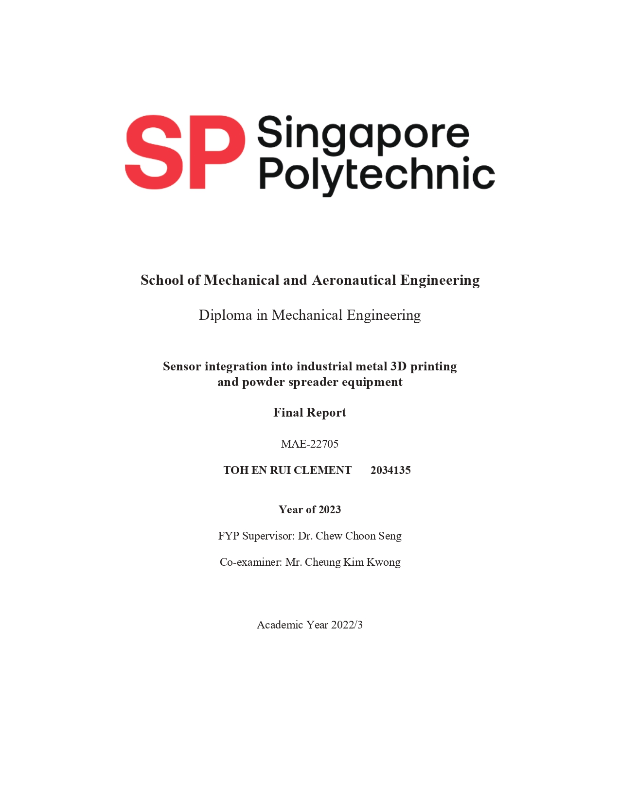Project Report Cover